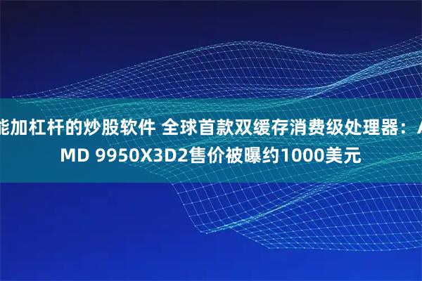 能加杠杆的炒股软件 全球首款双缓存消费级处理器：AMD 9950X3D2售价被曝约1000美元